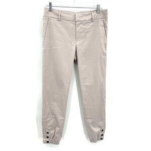 NWT DAVID LERNER Sample Stone Gray Lightweight Snap Button Trouser Joggers Small